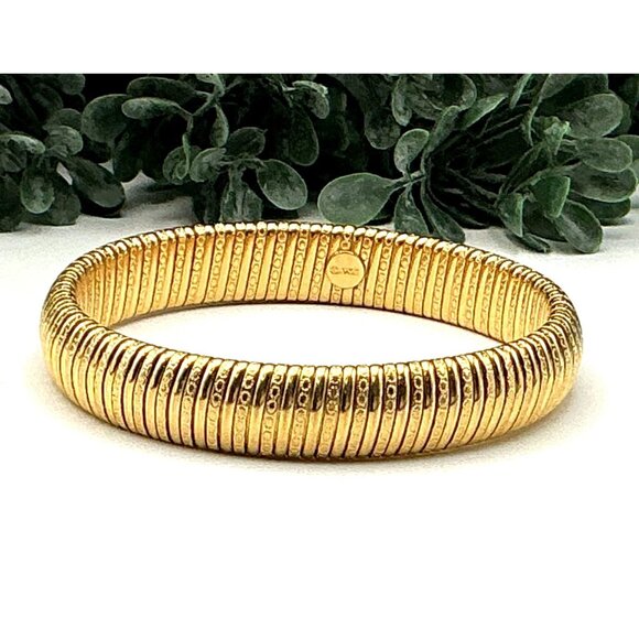 Vintage Gold Tone Flexible Stretch Bangle Bracelet by AVON - Picture 1 of 4